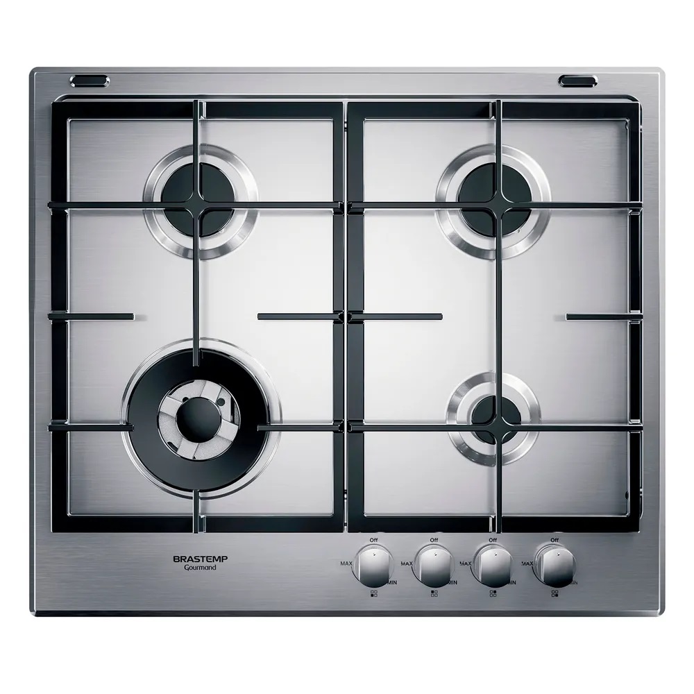 Cooktop Brastemp Gourmand 4 Bocas Inox BDK60DR 220 Volts Lojão Du Frio